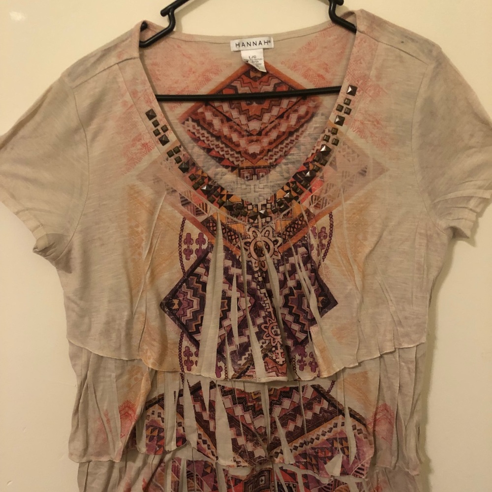Hannah short sleeve blouse size large